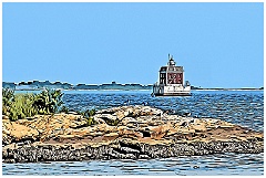 New London Ledge Light - Digital Painting